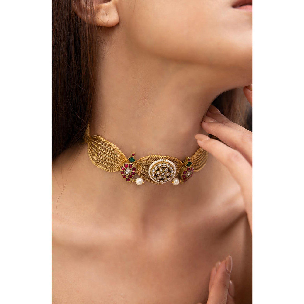 Joules By Radhika Shaila Multi-Color Kundan Studded Choker