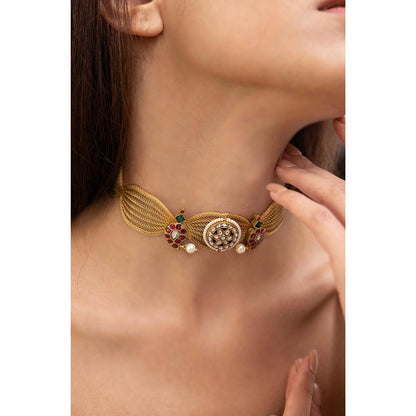 Joules By Radhika Shaila Multi-Color Kundan Studded Choker