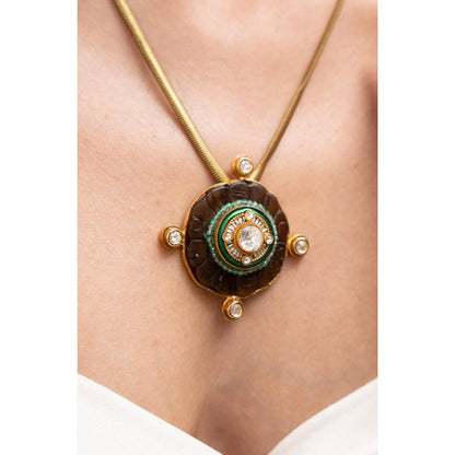 Joules By Radhika Aneka Brown Kundan Studded Necklace