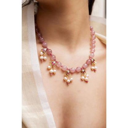 Joules By Radhika Varuni Pastel Pink Pearl Necklace