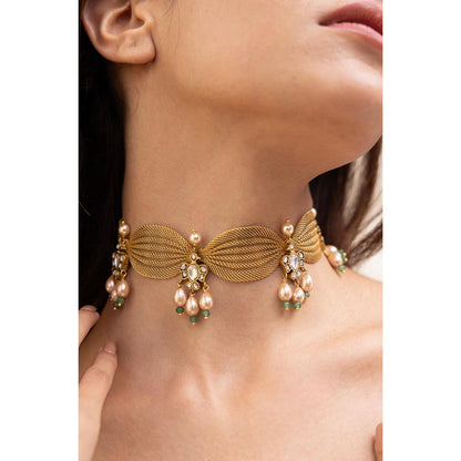 Joules By Radhika Sanjita Kundan Choker Necklace
