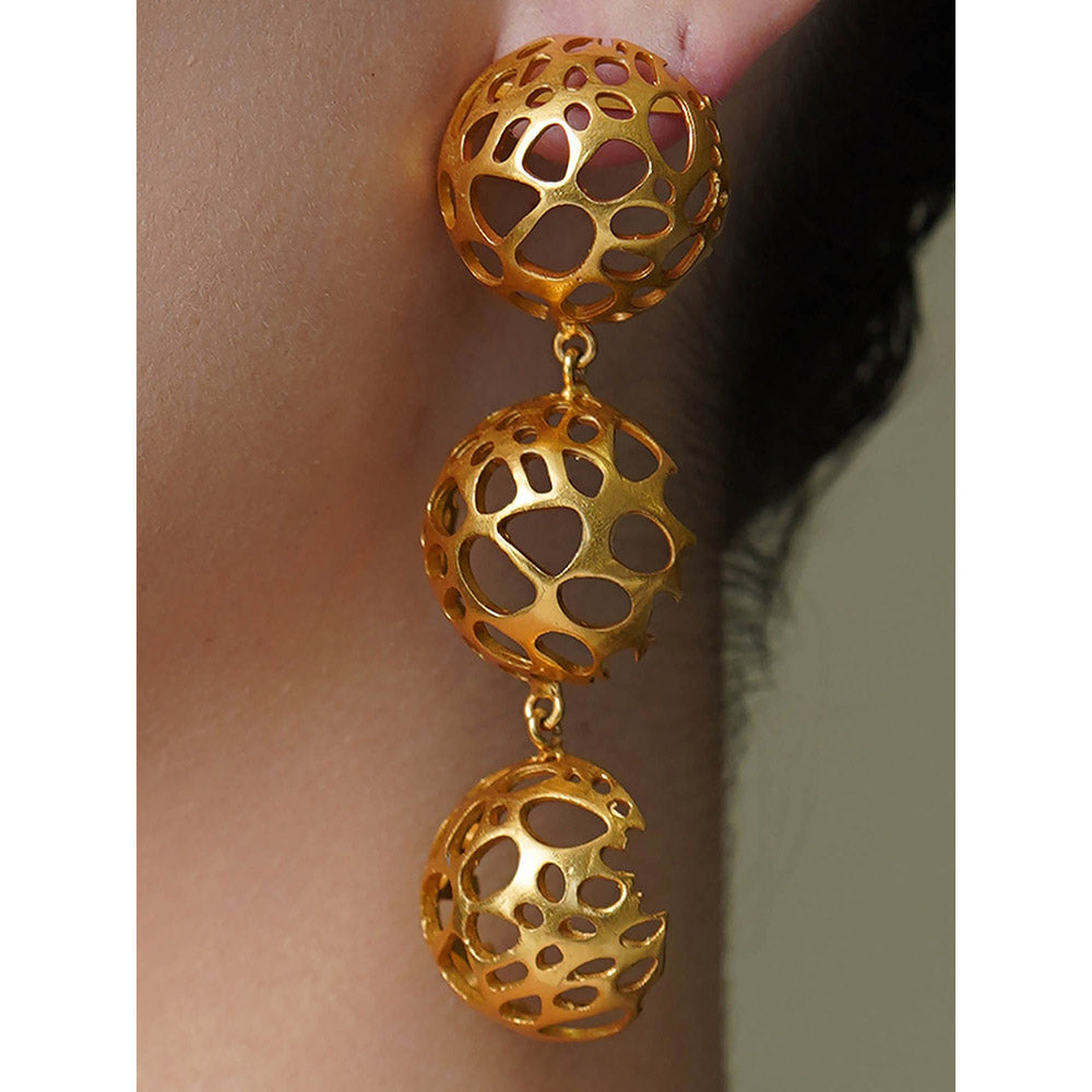 Joules By Radhika Golden Hive Dangler Earrings