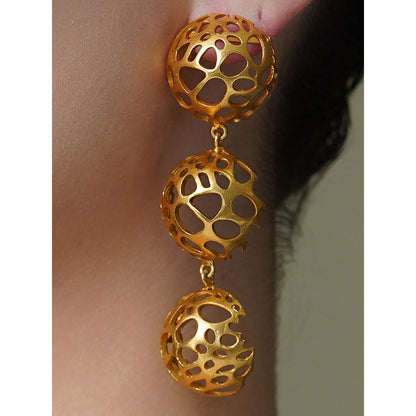 Joules By Radhika Golden Hive Dangler Earrings