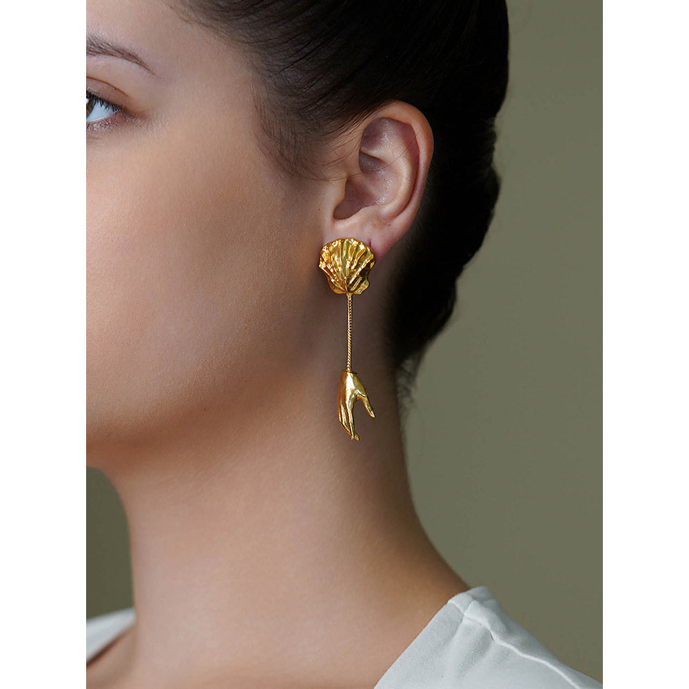 Joules By Radhika Gold Ember Bud Long Dangle Earrings