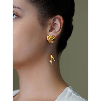 Joules By Radhika Gold Ember Bud Long Dangle Earrings