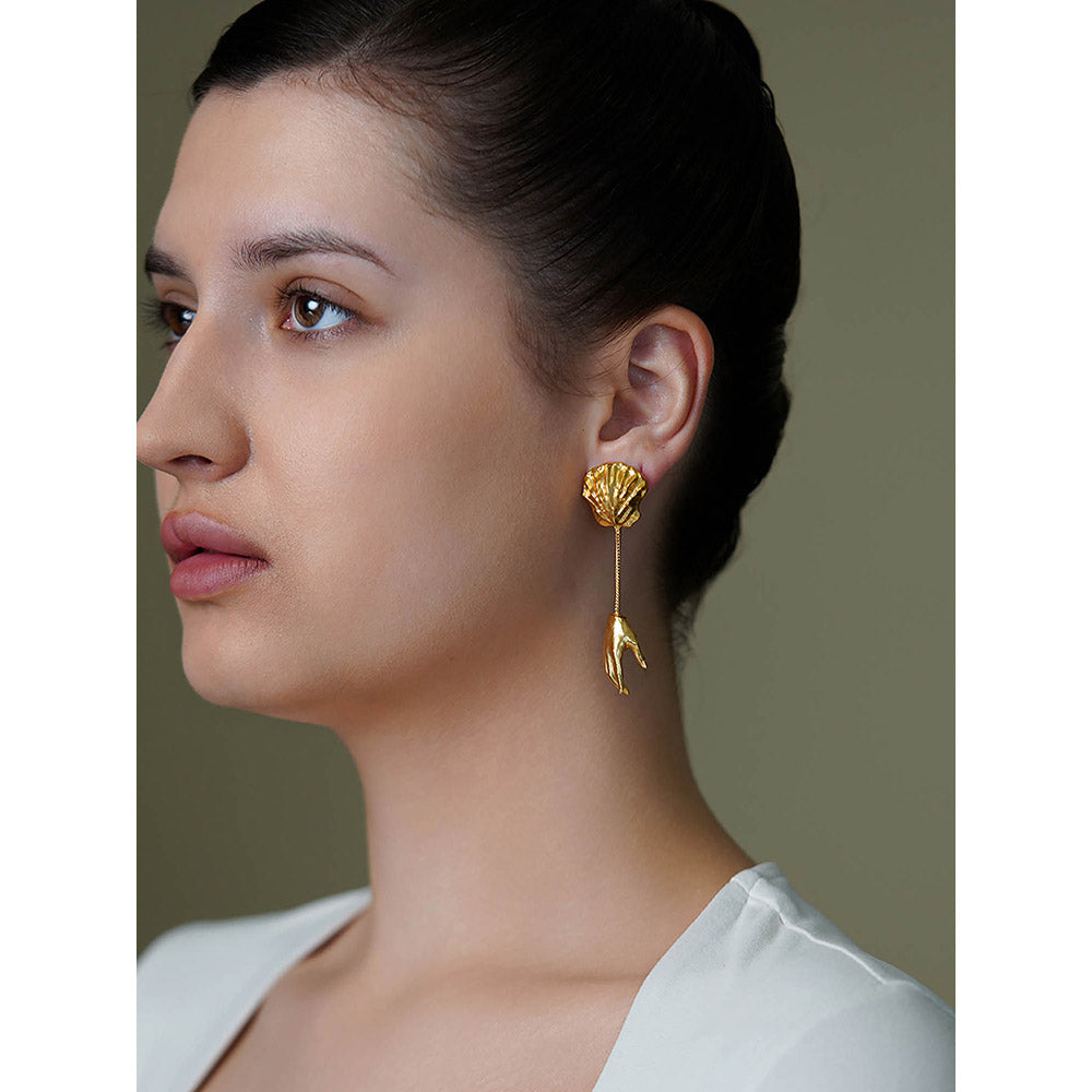Joules By Radhika Gold Ember Bud Long Dangle Earrings