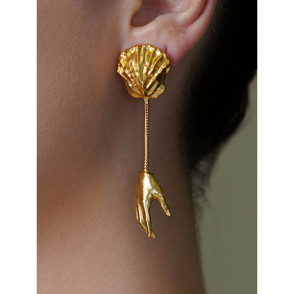Joules By Radhika Gold Ember Bud Long Dangle Earrings