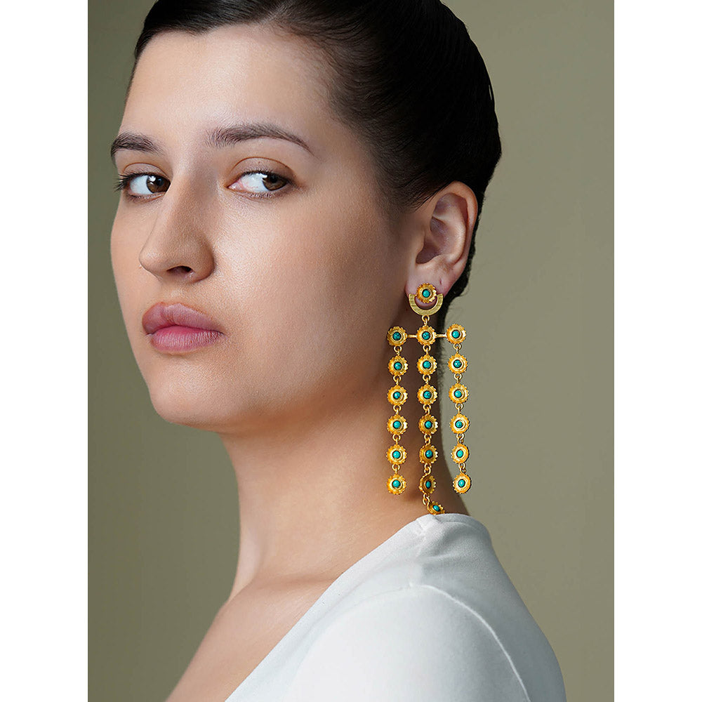 Joules By Radhika Green Zyrune Chandeliers Earrings