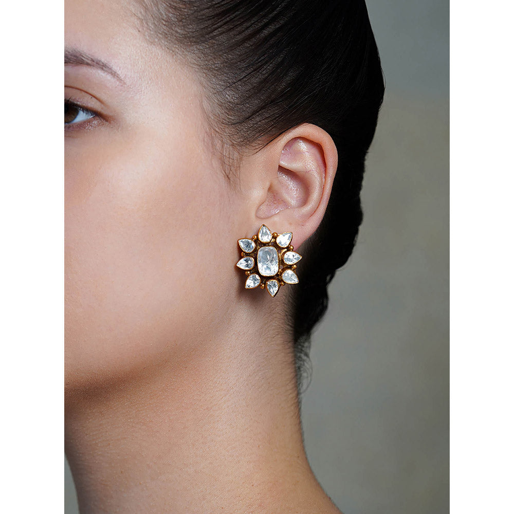 Joules By Radhika White Zyana Glow Stud Earrings