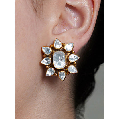 Joules By Radhika White Zyana Glow Stud Earrings