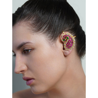 Joules By Radhika Pink Mango Gem Ear Cuff Earrings