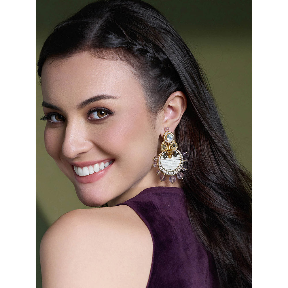 Joules By Radhika Multi-Color Amethyst Grace Stone Drop Earrings