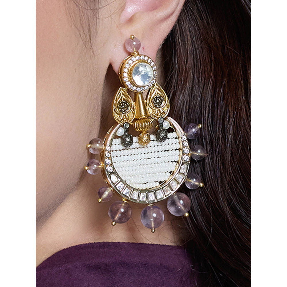 Joules By Radhika Multi-Color Amethyst Grace Stone Drop Earrings