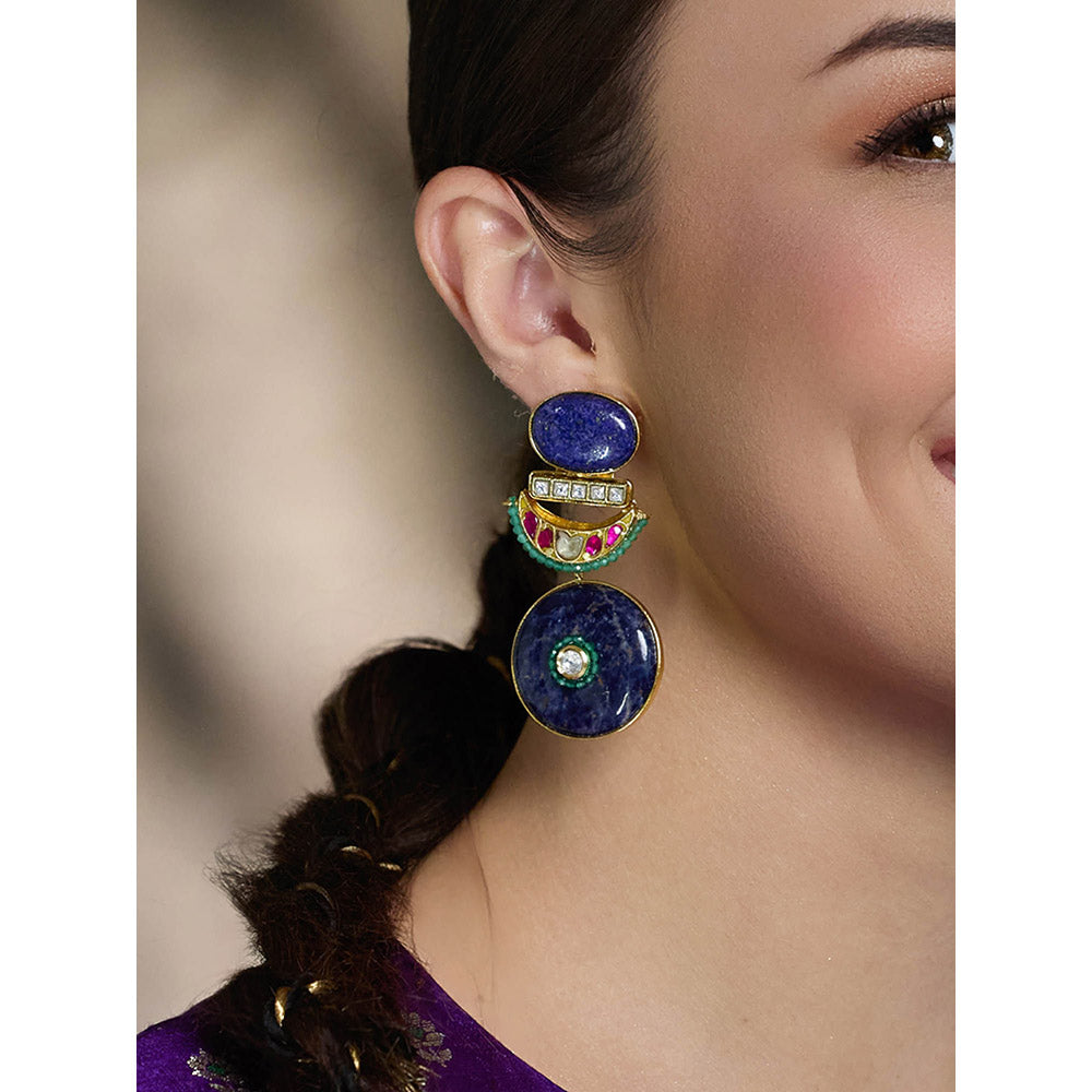 Joules By Radhika Multi-Color Majestic Sapphire Enamel Earrings