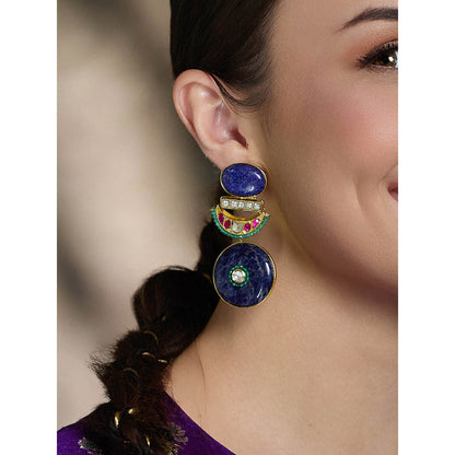 Joules By Radhika Multi-Color Majestic Sapphire Enamel Earrings