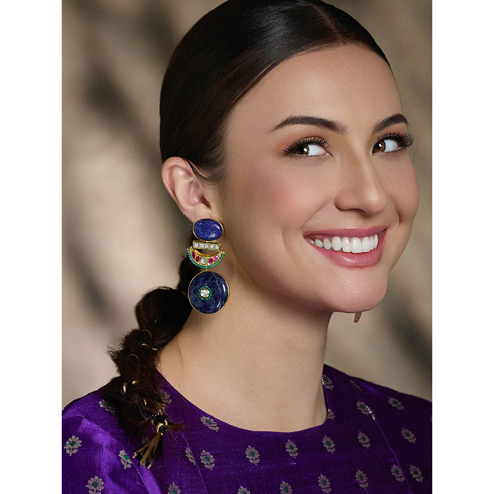 Joules By Radhika Multi-Color Majestic Sapphire Enamel Earrings