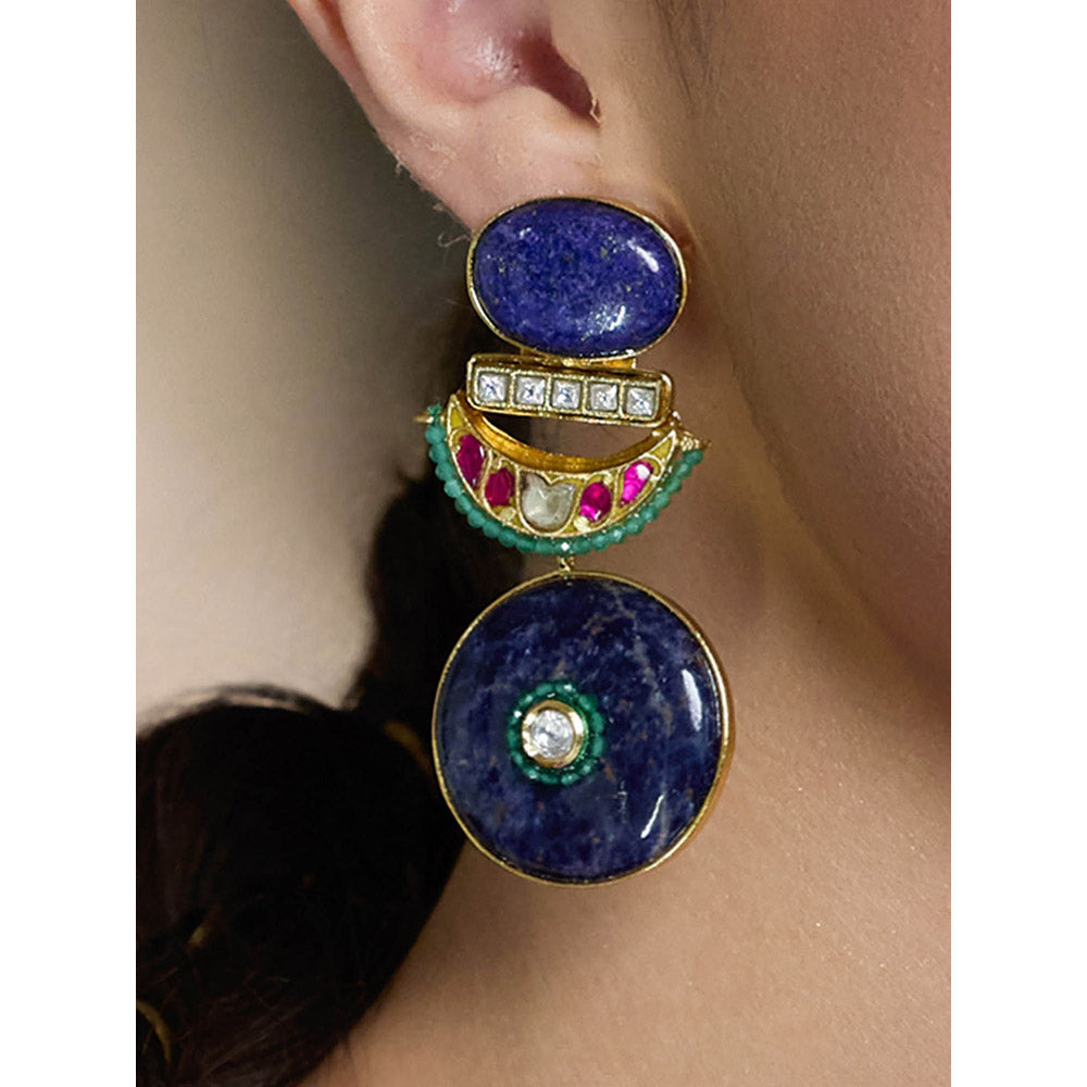 Joules By Radhika Multi-Color Majestic Sapphire Enamel Earrings