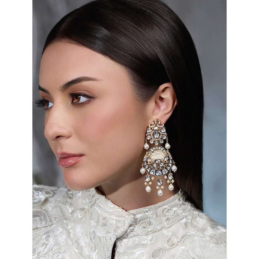 Joules By Radhika White Tassel Aura Pearl Earrings