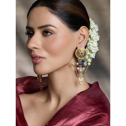 Joules By Radhika Multi-Color Prism Geometric Fusion Earrings