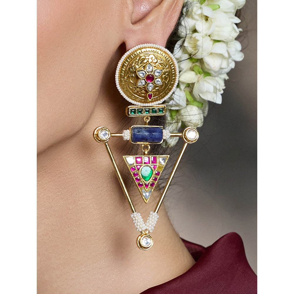 Joules By Radhika Multi-Color Prism Geometric Fusion Earrings