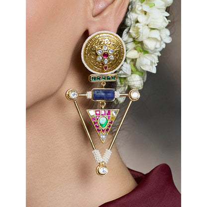 Joules By Radhika Multi-Color Prism Geometric Fusion Earrings
