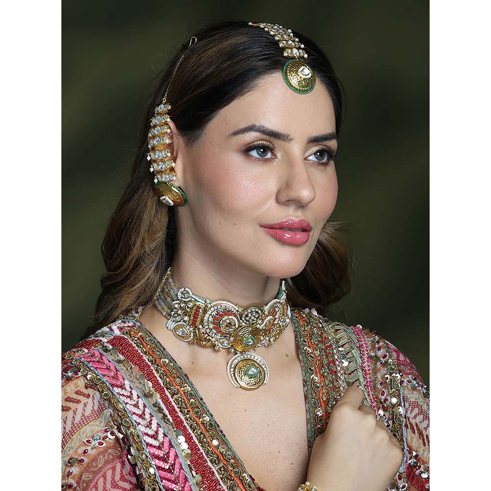 Joules By Radhika White Rajsi Radiance Maang Tikka