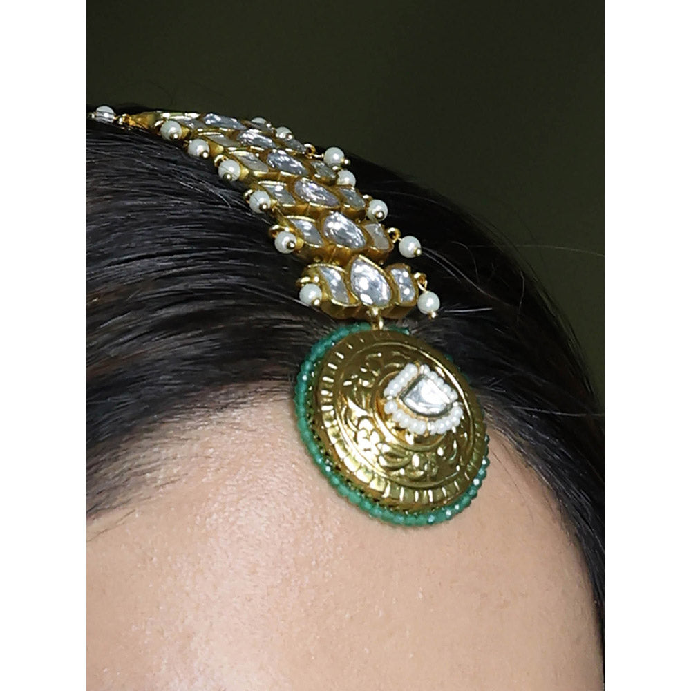 Joules By Radhika White Rajsi Radiance Maang Tikka