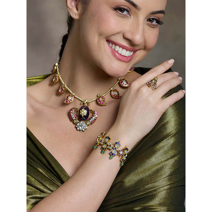 Joules By Radhika Multi-Color Regal Sparkle Temple Bracelet