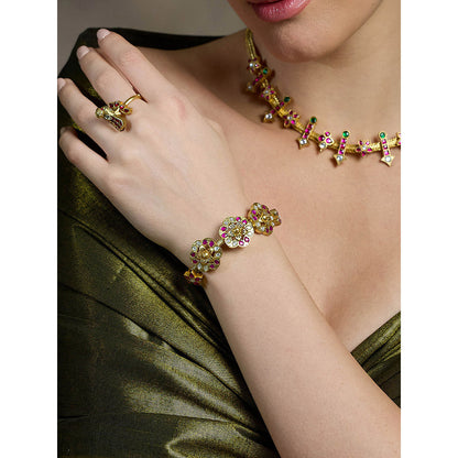 Joules By Radhika Multi-Color Verdant Glow Charm Bracelet