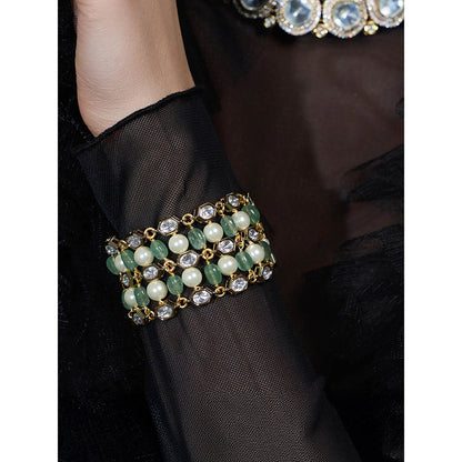 Joules By Radhika Multi-Color Beaded Bracelet with Pearls