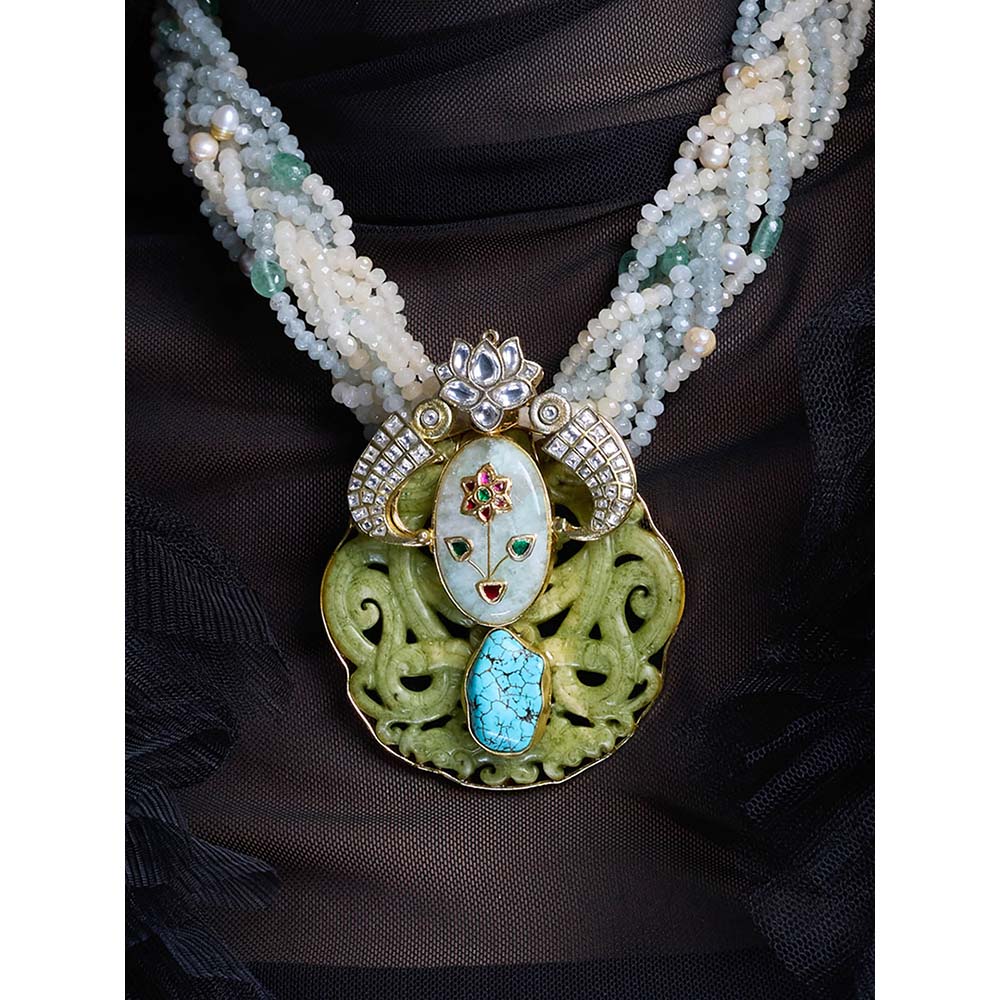 Joules By Radhika Multi-Color Mystic Man Pendant Necklace