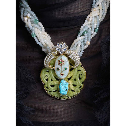 Joules By Radhika Multi-Color Mystic Man Pendant Necklace