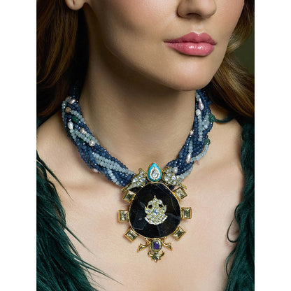 Joules By Radhika Blue Majestic Divine Pendant Necklace