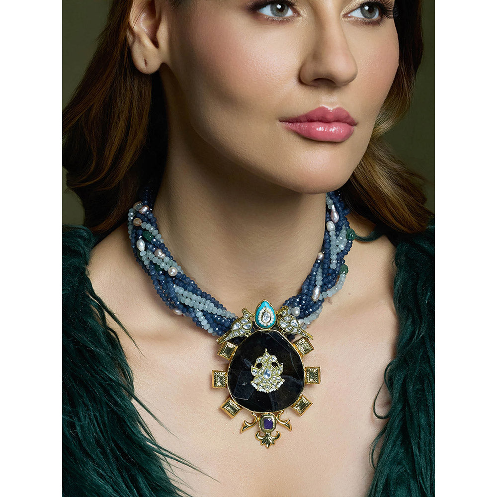 Joules By Radhika Blue Majestic Divine Pendant Necklace