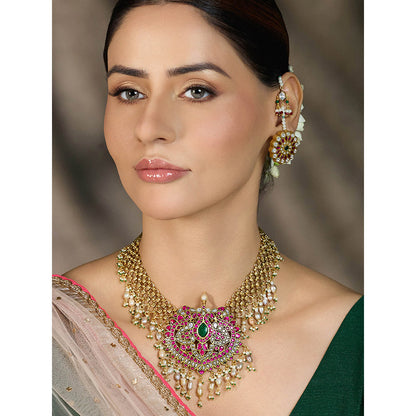 Joules By Radhika Multi-Color Majestic Heartfall Necklace