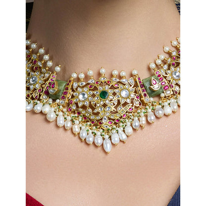 Joules By Radhika Multi-Color Verdant Elegance Necklace with Earrings