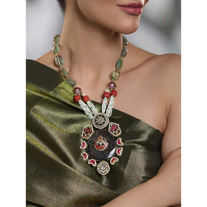 Joules By Radhika Multi-Color Royal Blue Stone Pendant Necklace