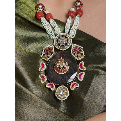 Joules By Radhika Multi-Color Royal Blue Stone Pendant Necklace