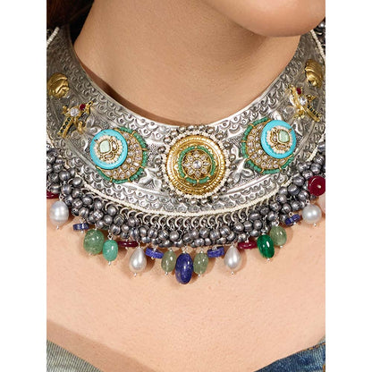 Joules By Radhika Multi-Color Boho Maharani Necklace