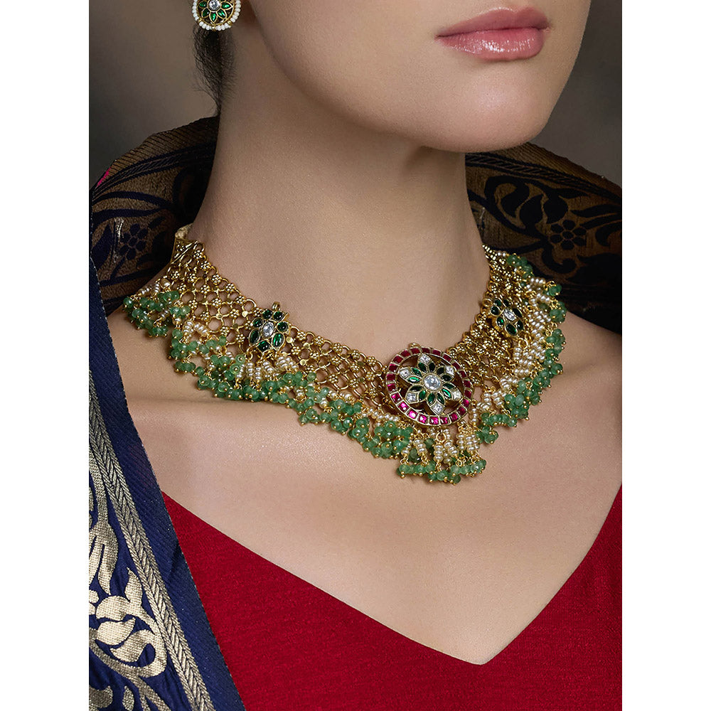 Joules By Radhika Green Suvarna Shaadi Necklace