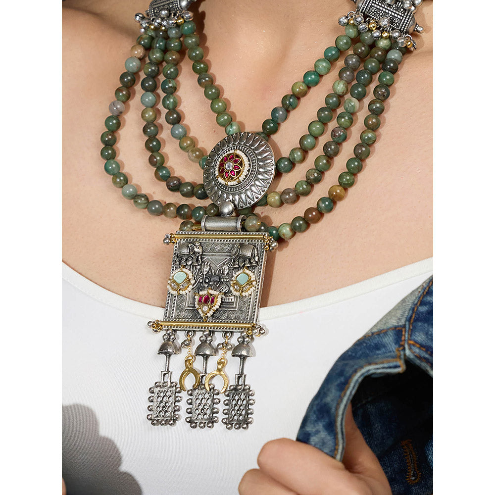 Joules By Radhika Multi-Color Boho Legacy Pendant Necklace