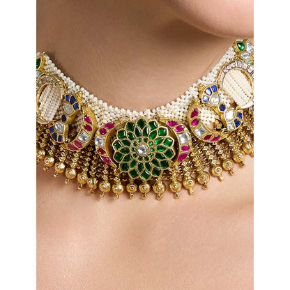 Joules By Radhika Multi-Color Majestic Gemwoven Splendor Necklace