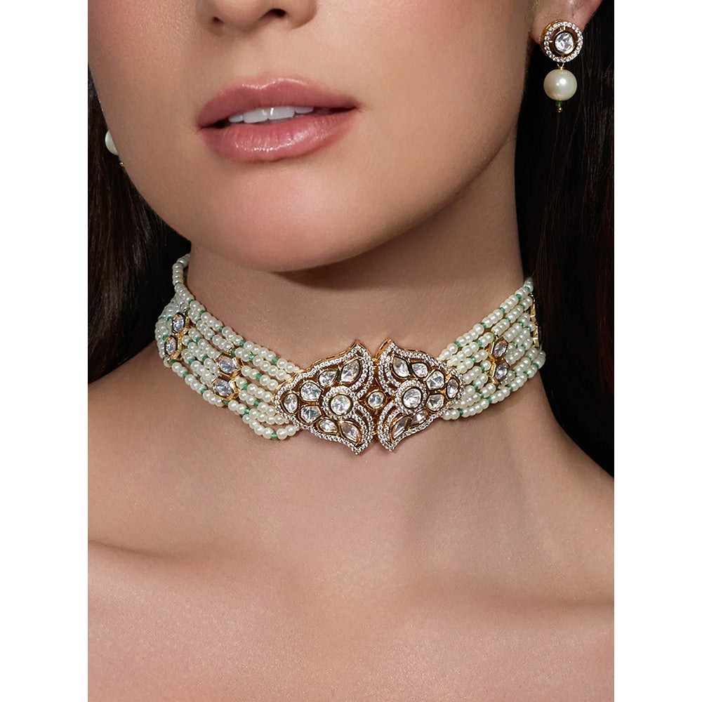 Joules By Radhika White Regal Tranquillity Necklace with Earrings