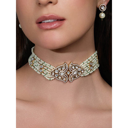 Joules By Radhika White Regal Tranquillity Necklace with Earrings