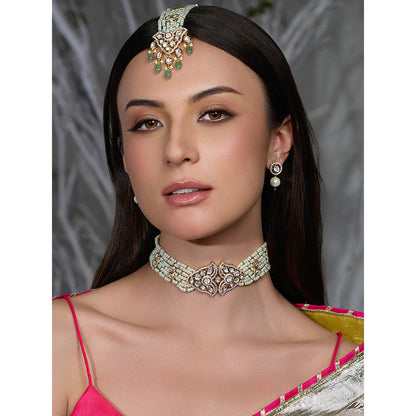 Joules By Radhika White Regal Tranquillity Necklace with Earrings