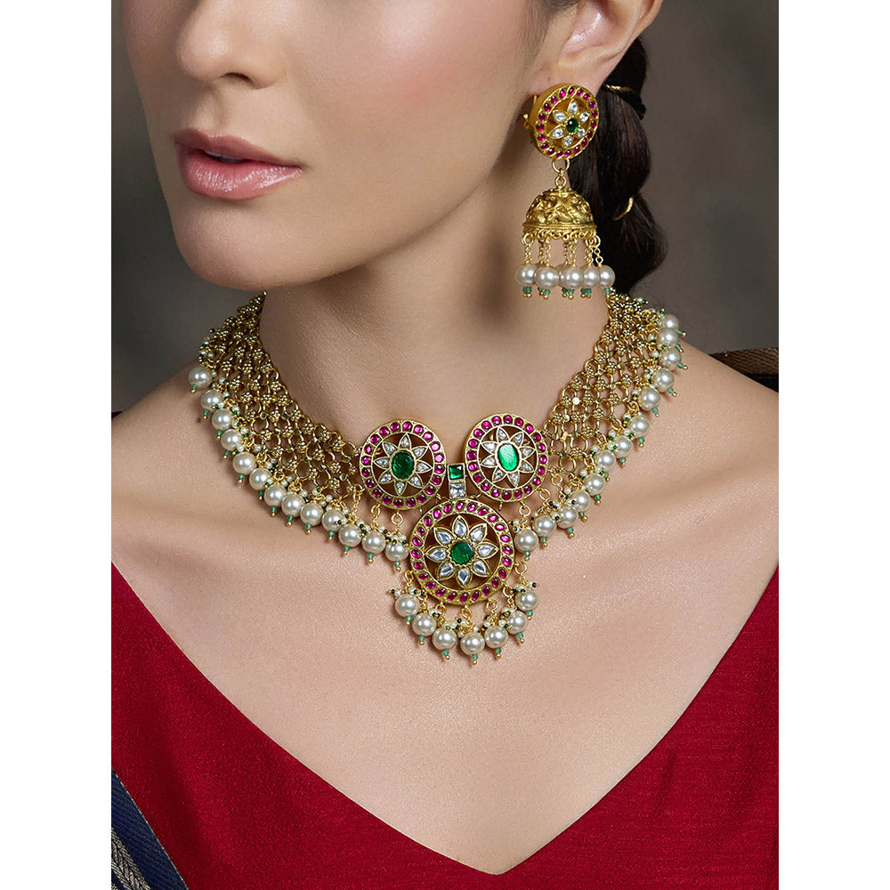 Joules By Radhika Multi-Color Meher Malika Bridal Necklace