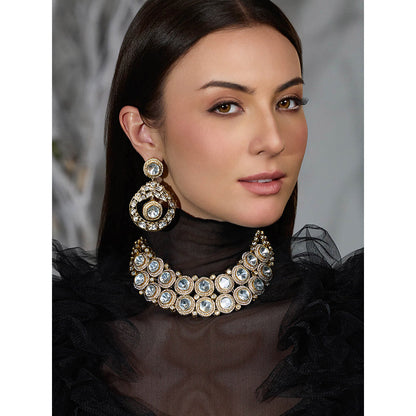 Joules By Radhika White Heerani Stone Choker Necklace