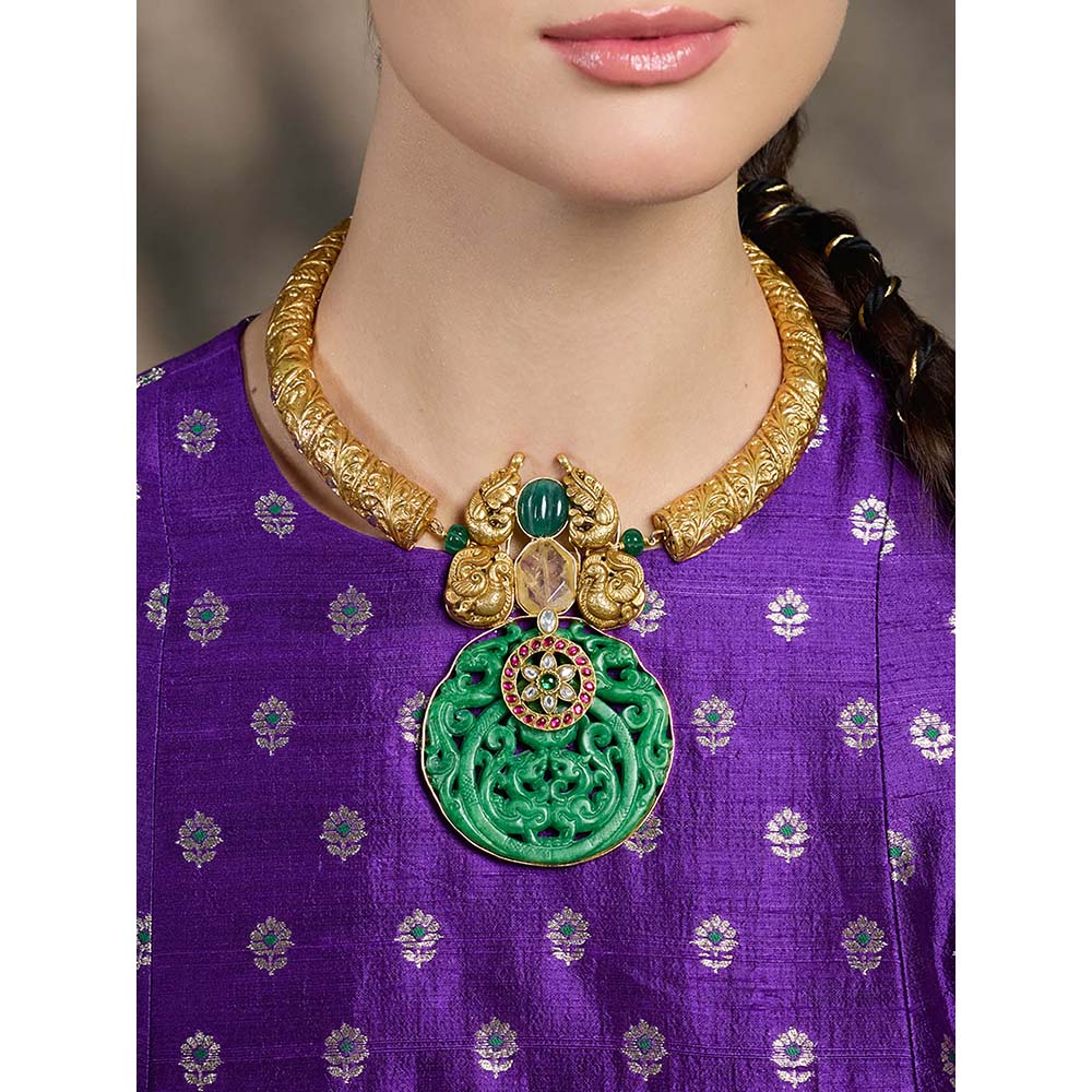 Joules By Radhika Green Emerald Royalty Necklace