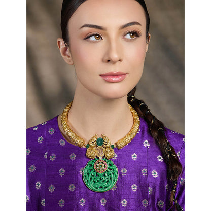 Joules By Radhika Green Emerald Royalty Necklace