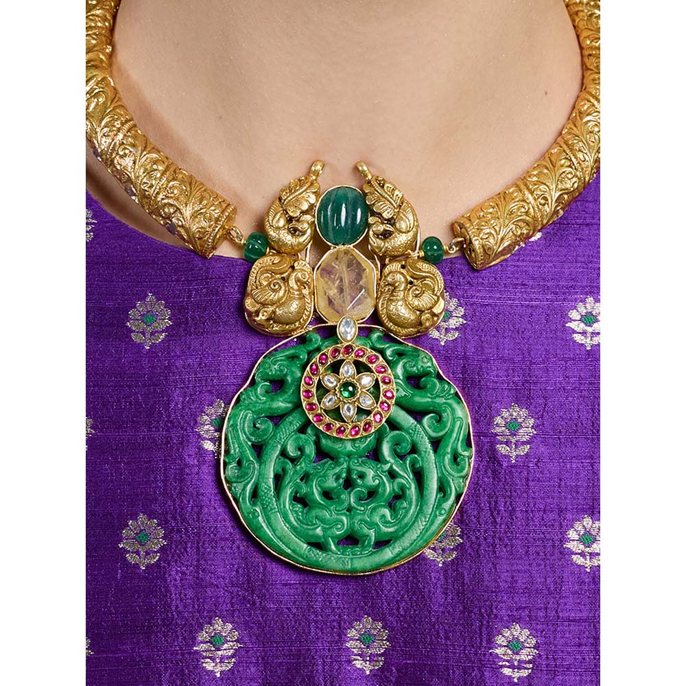 Joules By Radhika Green Emerald Royalty Necklace